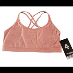 Fourlaps Vitality Sports Bra Blush Space Dye Women's Sz Large NWT $54